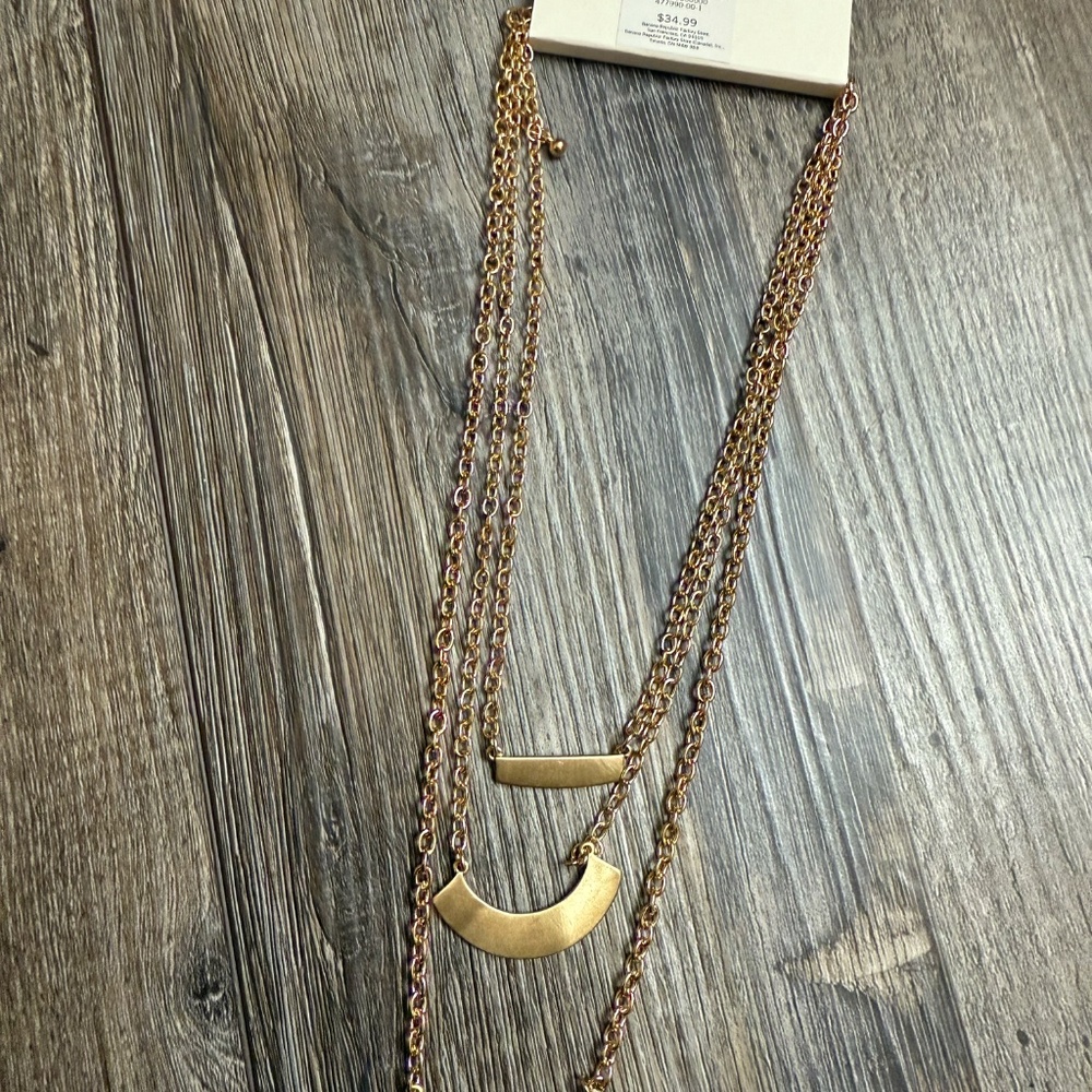 Banana Republic Gold Triple Chain Necklace - Picture 3 of 5